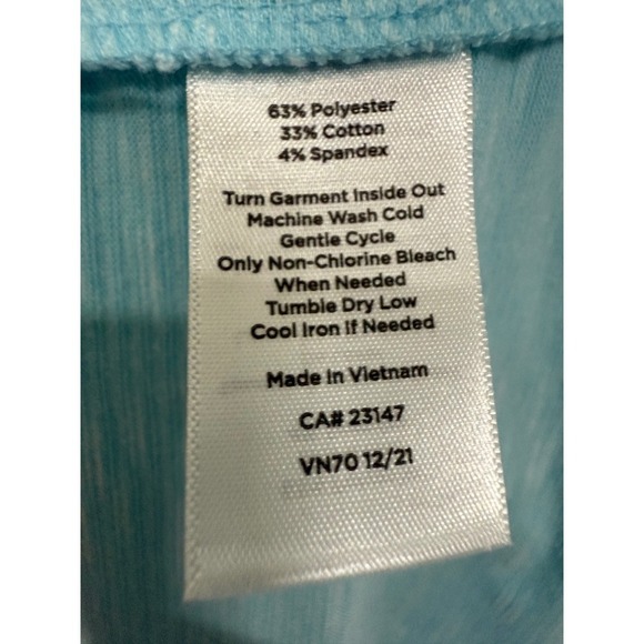 Talbots Jersey Side Drawstring Baby Blue Short Sleeve Size Large Tshirt Casusl - Picture 5 of 6